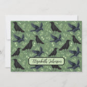 Personalized Ravens Note Card in Green Notitiekaartje (Voorkant)