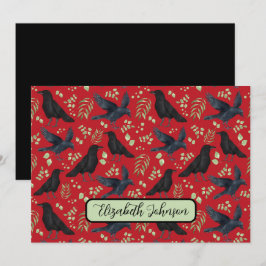 Personalized Ravens Note Card in Red Notitiekaartje