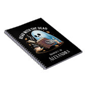 Personalized Reading Journal Spooky Ghost Skeleton Notitieboek (Rechterzijde)