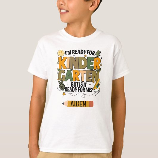 Personalized Ready For Kindergarten T-shirt (Voorkant)