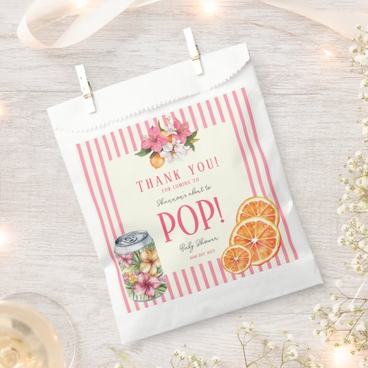 personalized Ready to Pop Tropical Floral Citrus Bedankzakje (Geknipt)