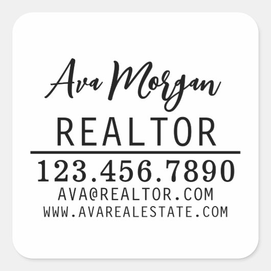 Personalized Real Estate Agent Gift Vierkante Sticker (Voorkant)