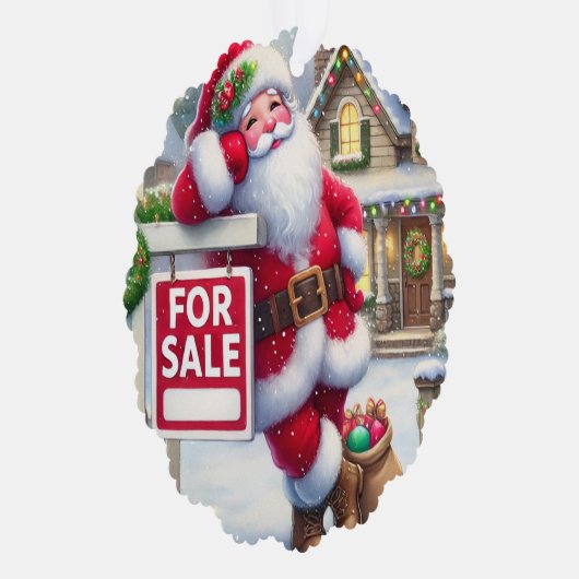 Personalized Real Estate Agent Santa Business Card Ornament Kaart (Rechts)