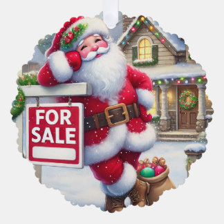 Personalized Real Estate Agent Santa Business Card Ornament Kaart