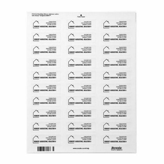 Personalized Realtor Return Address Label (Full Sheet)