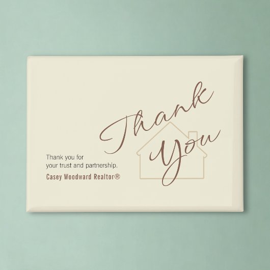 Personalized Realtor Thank You Minimalist Script  Magneet