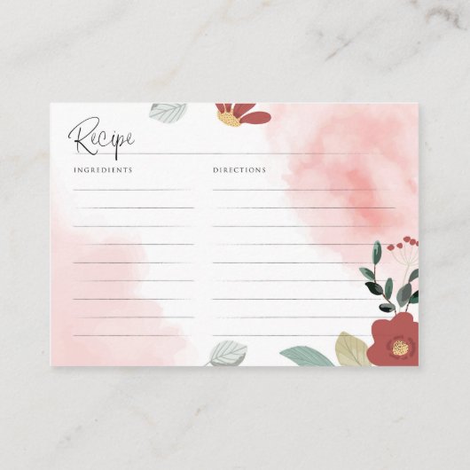 Personalized Recipe Card for Bridal Shower Informatiekaartje (Achterkant)