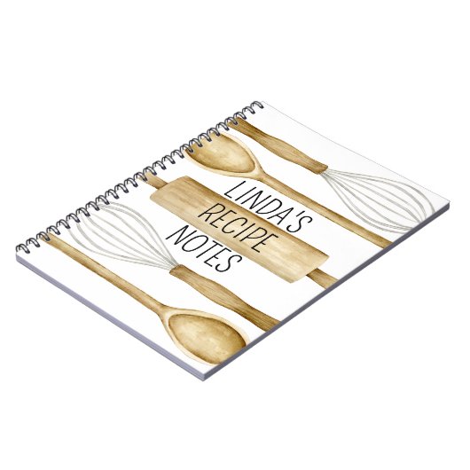 Personalized Recipe Journal or Kitchen Notebook Notitieboek (Linkerzijde)