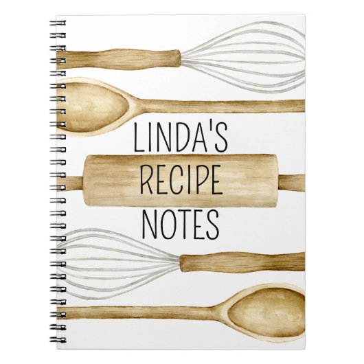 Personalized Recipe Journal or Kitchen Notebook Notitieboek (Voorkant)