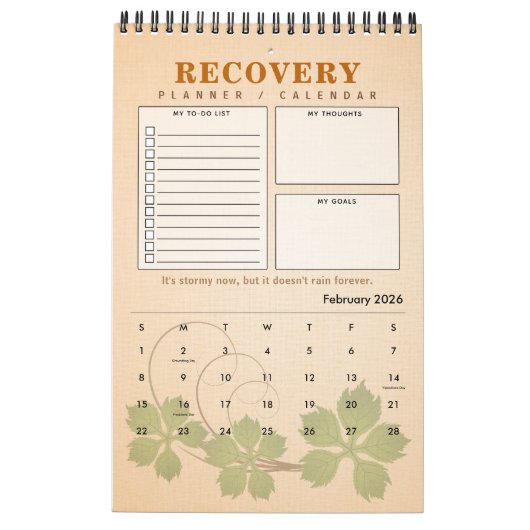 PERSONALIZED Recovery Quote Progress Gift Planner Kalender (Feb 2026)