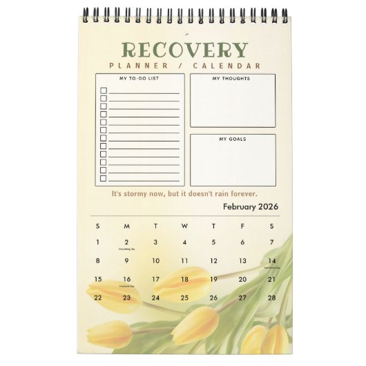 PERSONALIZED Recovery Quote Progress Gift Planner Kalender (Feb 2026)