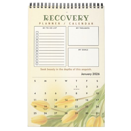 PERSONALIZED Recovery Quote Progress Gift Planner Kalender (Jan 2026)