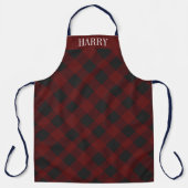 Personalized red and black plaid tartan party schort (Voorkant)
