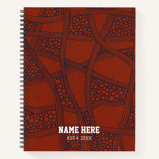 Personalized Red &Black Abstract Spiral Notebook Notitieboek (Voorkant)