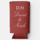 Personalized Red Can Cooler with Custom Wording (Voorkant)