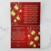 Personalized Red Christmas New Year Kaart (Binnen)