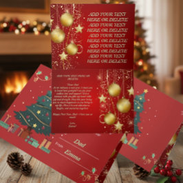 Personalized Red Christmas New Year Kaart