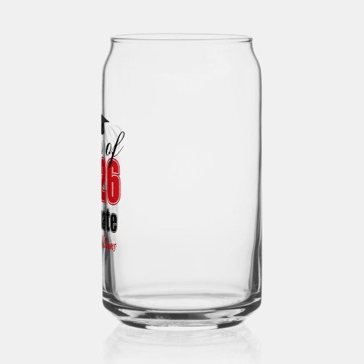 Personalized Red Class of 2026 Graduation Blikvorm Glas (Links)