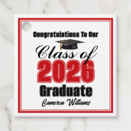 Personalized Red Class of 2026 Graduation Party Bedankjes Labels