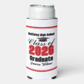 Personalized Red Class of 2026 Graduation Party Seltzer Blikjeskoeler (Seltzer Achterkant)