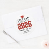 Personalized Red Class of 2026 Graduation Sticker (Envelop)