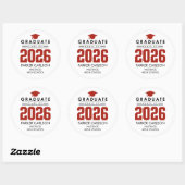 Personalized Red Class of 2026 Graduation Sticker (Vel)