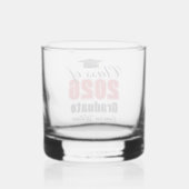 Personalized Red Class of 2026 Graduation Whisky Glas (Achterkant)