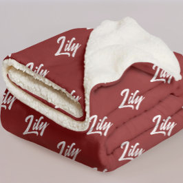 Personalized Red Cozy Winter Blanket for Mom & Dad Sherpa Deken