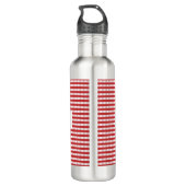Personalized Red Gingham Pattern & Custom Name Waterfles (Achterkant)
