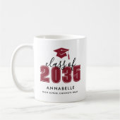 Personalized Red Graduation Koffiemok (Links)