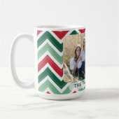 Personalized Red Green Chevron Photo Family Koffiemok (Links)