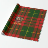 Personalized Red Green Tartan Photo Christmas Cadeaupapier (Uitgerold)