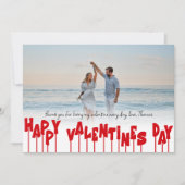 Personalized Red Happy Valentines Day One Photo Feestdagenkaart (Voorkant)