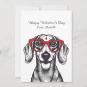 Personalized Red Hearts Dachshund Valentine's Day  Feestdagenkaart (Voorkant)