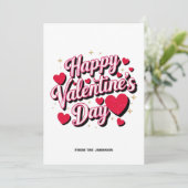 Personalized Red Hearts Happy Valentine's Day  Feestdagenkaart (Staand voorkant)