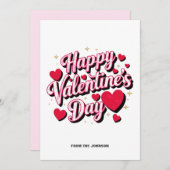 Personalized Red Hearts Happy Valentine's Day  Feestdagenkaart (Voorkant / Achterkant)