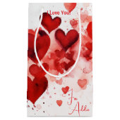 Personalized Red Hearts Small Gift Bag Klein Cadeauzakje (Voorkant)