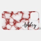 Personalized red marbled - iPhone hoesje (Achterkant horizontaal)
