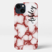 Personalized red marbled - iPhone hoesje (Achterkant)