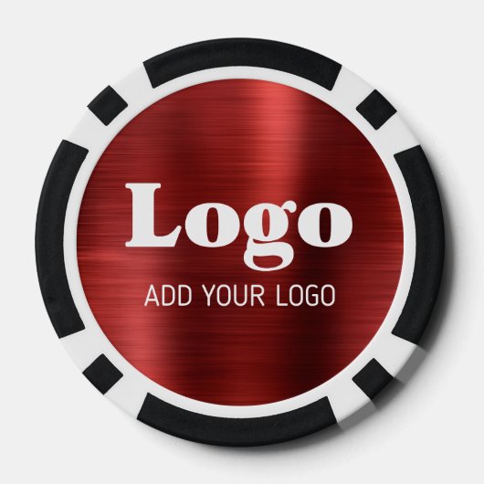 Personalized Red Metallic Style Business Logo Poker Chips (Achterkant)