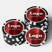 Personalized Red Metallic Style Business Logo Poker Chips (Opstapeling)