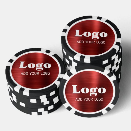 Personalized Red Metallic Style Business Logo Poker Chips (Opstapeling)