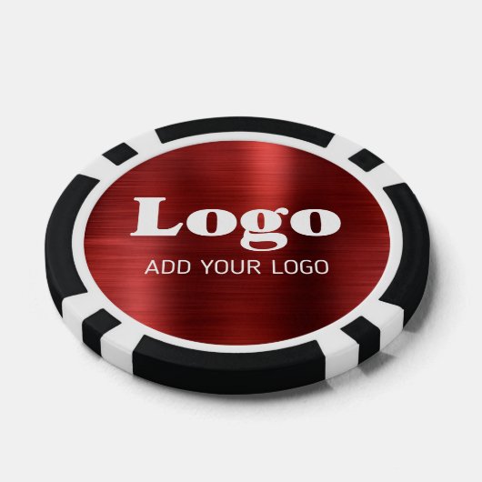 Personalized Red Metallic Style Business Logo Poker Chips (Enkel)