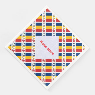 Personalized Red Name Chad Flag Tiled Servet