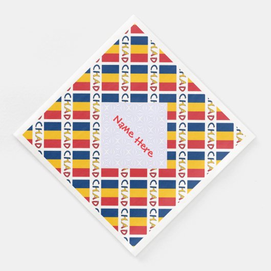 Personalized Red Name Chad Flag Tiled Servet (Hoek)