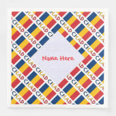 Personalized Red Name Chad Flag Tiled Servet (Voorkant)