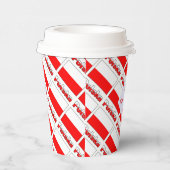 Personalized Red Name Polska Flag Tiled Party Papieren Bekers (Rechts)