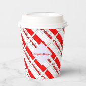 Personalized Red Name Polska Flag Tiled Party Papieren Bekers (Voorkant)