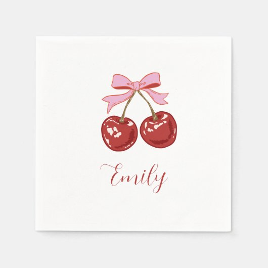 Personalized Red Pink Name Servet (Voorkant)