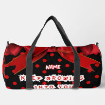 Personalized Red Polka Dot Bow Spiral 